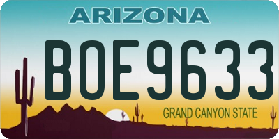 AZ license plate BOE9633