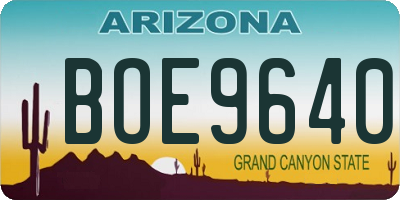 AZ license plate BOE9640