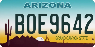AZ license plate BOE9642