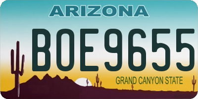 AZ license plate BOE9655