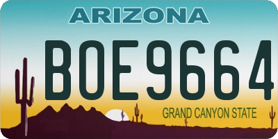 AZ license plate BOE9664