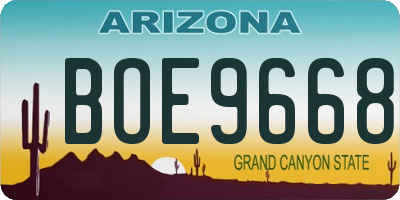 AZ license plate BOE9668