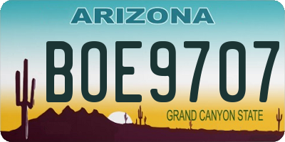 AZ license plate BOE9707
