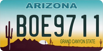 AZ license plate BOE9711