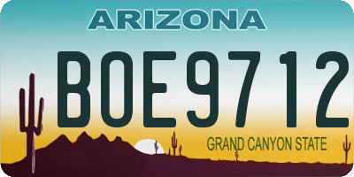 AZ license plate BOE9712