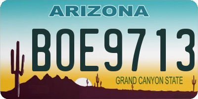 AZ license plate BOE9713