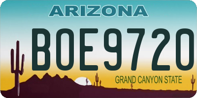 AZ license plate BOE9720