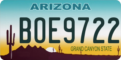 AZ license plate BOE9722