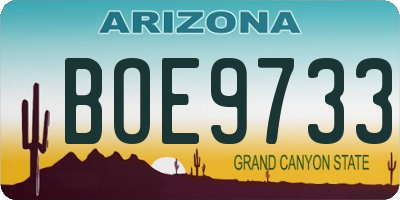 AZ license plate BOE9733