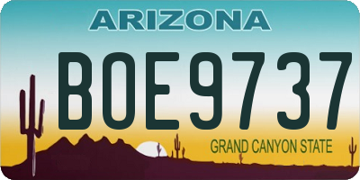 AZ license plate BOE9737