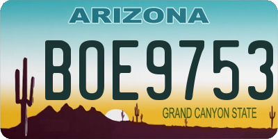 AZ license plate BOE9753