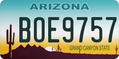 AZ license plate BOE9757