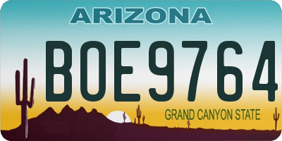 AZ license plate BOE9764