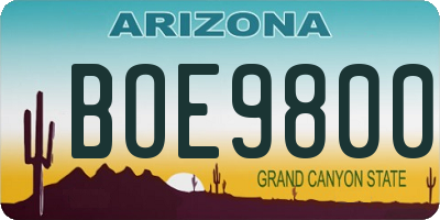 AZ license plate BOE9800