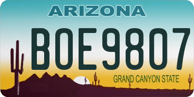 AZ license plate BOE9807