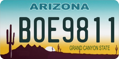 AZ license plate BOE9811