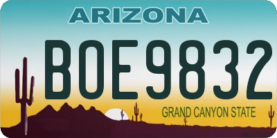 AZ license plate BOE9832
