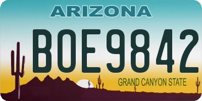 AZ license plate BOE9842