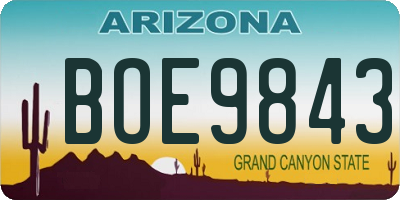 AZ license plate BOE9843