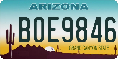 AZ license plate BOE9846