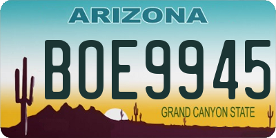 AZ license plate BOE9945