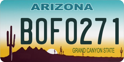 AZ license plate BOF0271