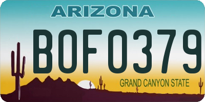 AZ license plate BOF0379