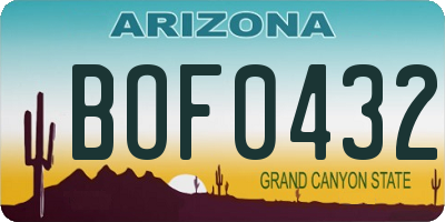AZ license plate BOF0432