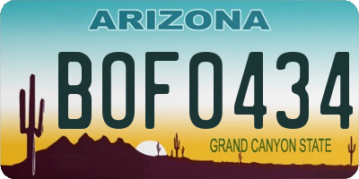 AZ license plate BOF0434
