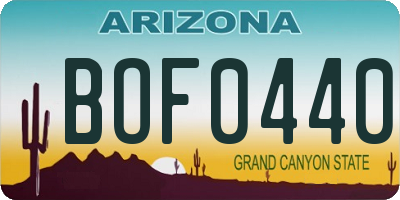 AZ license plate BOF0440