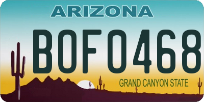 AZ license plate BOF0468