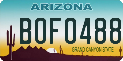 AZ license plate BOF0488