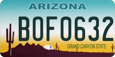 AZ license plate BOF0632