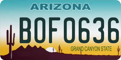 AZ license plate BOF0636