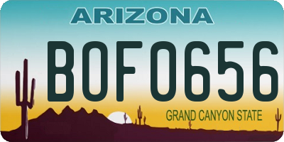 AZ license plate BOF0656