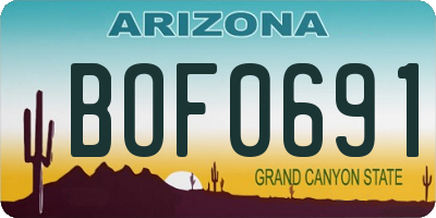 AZ license plate BOF0691