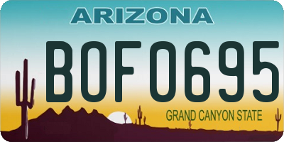 AZ license plate BOF0695