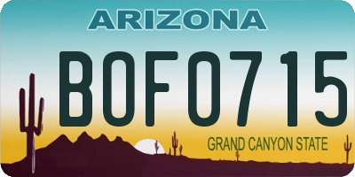 AZ license plate BOF0715