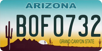 AZ license plate BOF0732