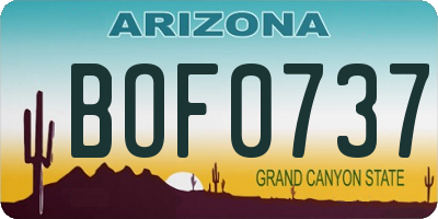 AZ license plate BOF0737