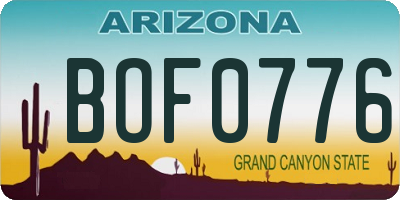 AZ license plate BOF0776
