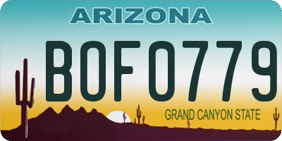 AZ license plate BOF0779