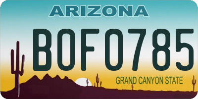 AZ license plate BOF0785