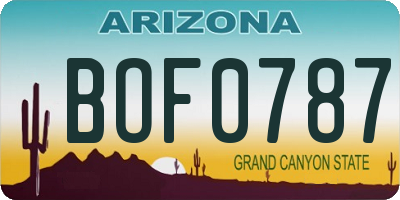 AZ license plate BOF0787