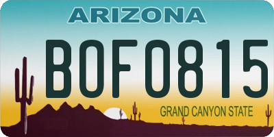 AZ license plate BOF0815