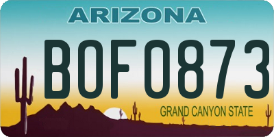 AZ license plate BOF0873