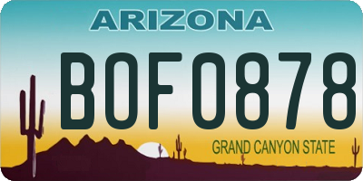 AZ license plate BOF0878
