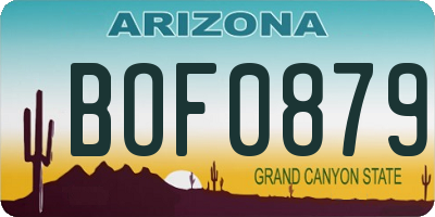 AZ license plate BOF0879