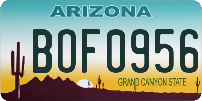 AZ license plate BOF0956