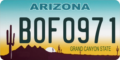 AZ license plate BOF0971